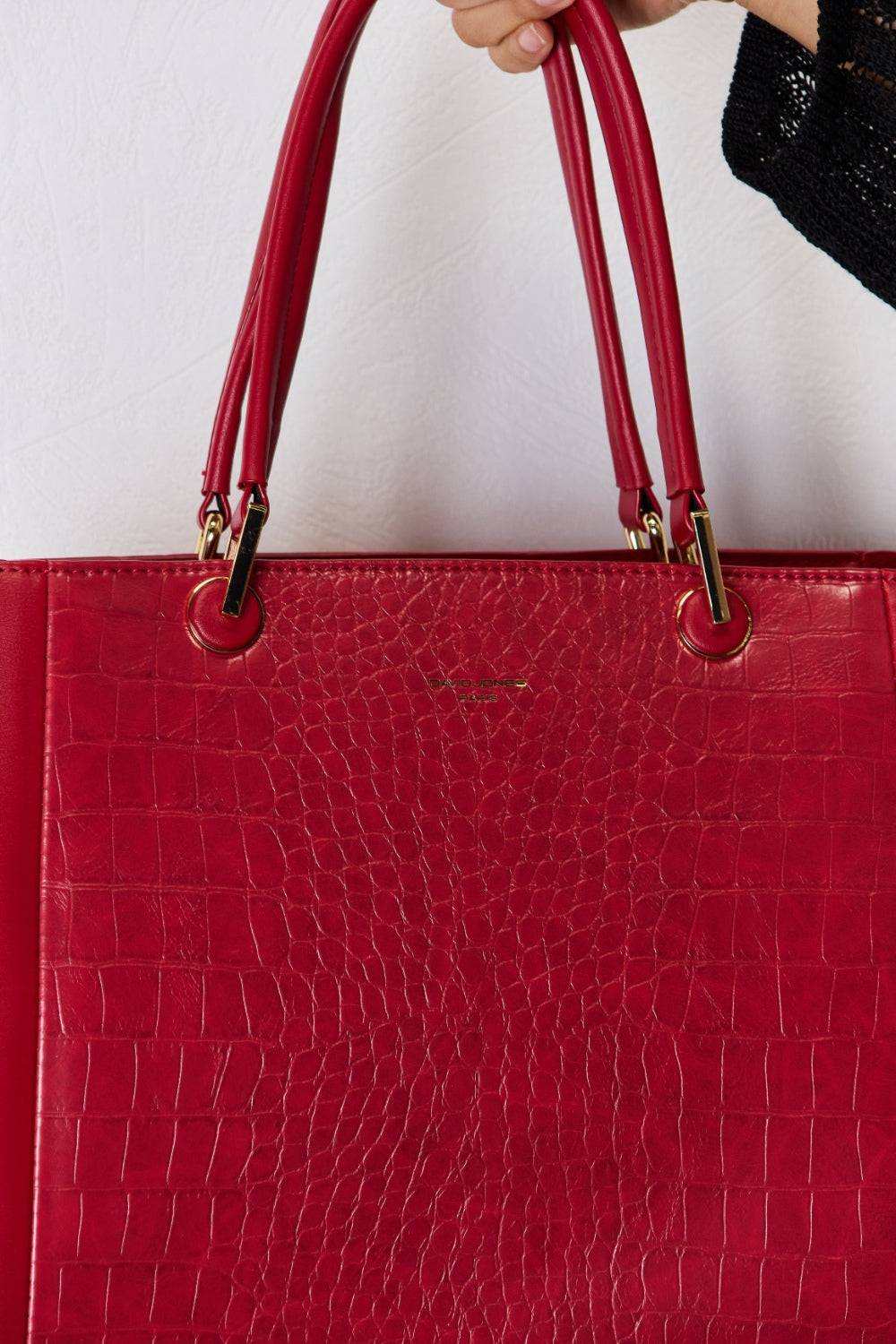 David Jones Texture PU Leather Handbag with distinctive design and practical features.