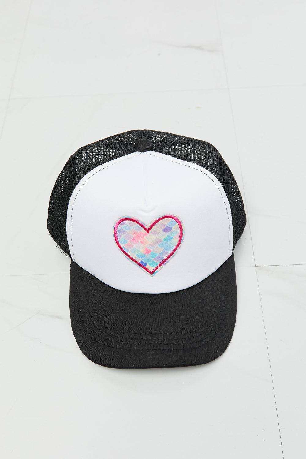 Fame Falling Trucker Hat in Black | Trendy Scalloped Design