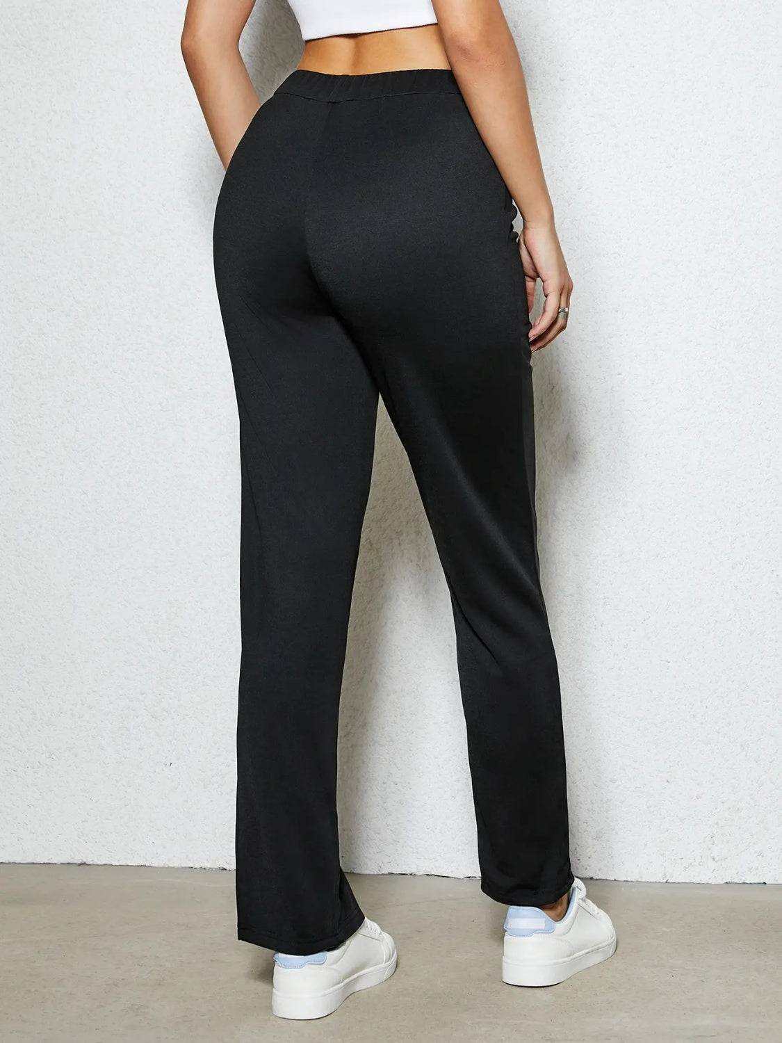 IZURIA Front Slit Elastic Waist Pants - Stylish & Comfortable