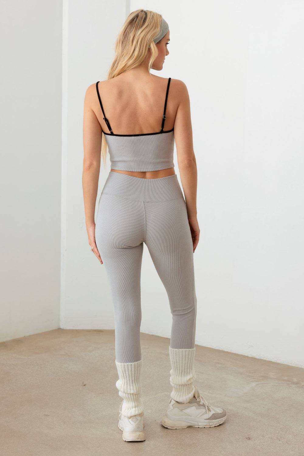 Le Lis Ribbed Crop Cami and High Waist Leggings Set